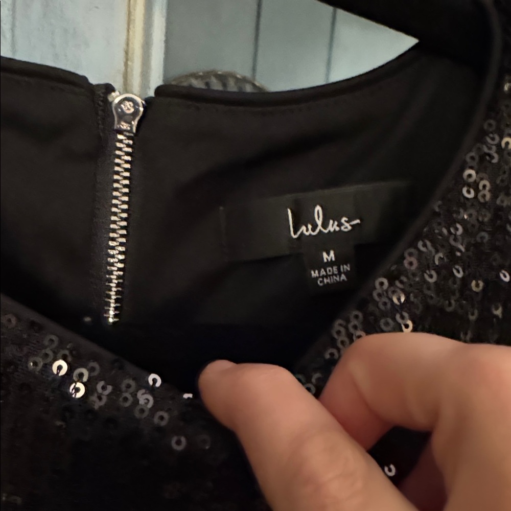 Lulu's Glittering Black medium Formal Dress - Picture 3 of 5